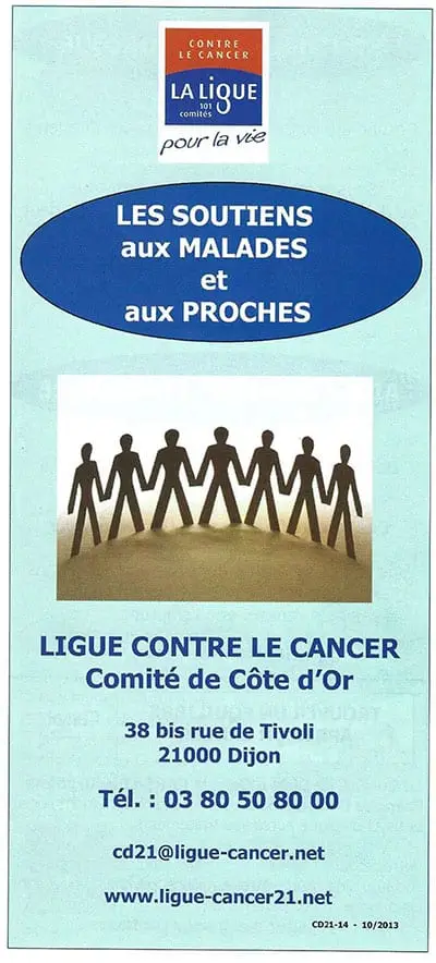 Couverture Dépliant Ligue contre le cancer
